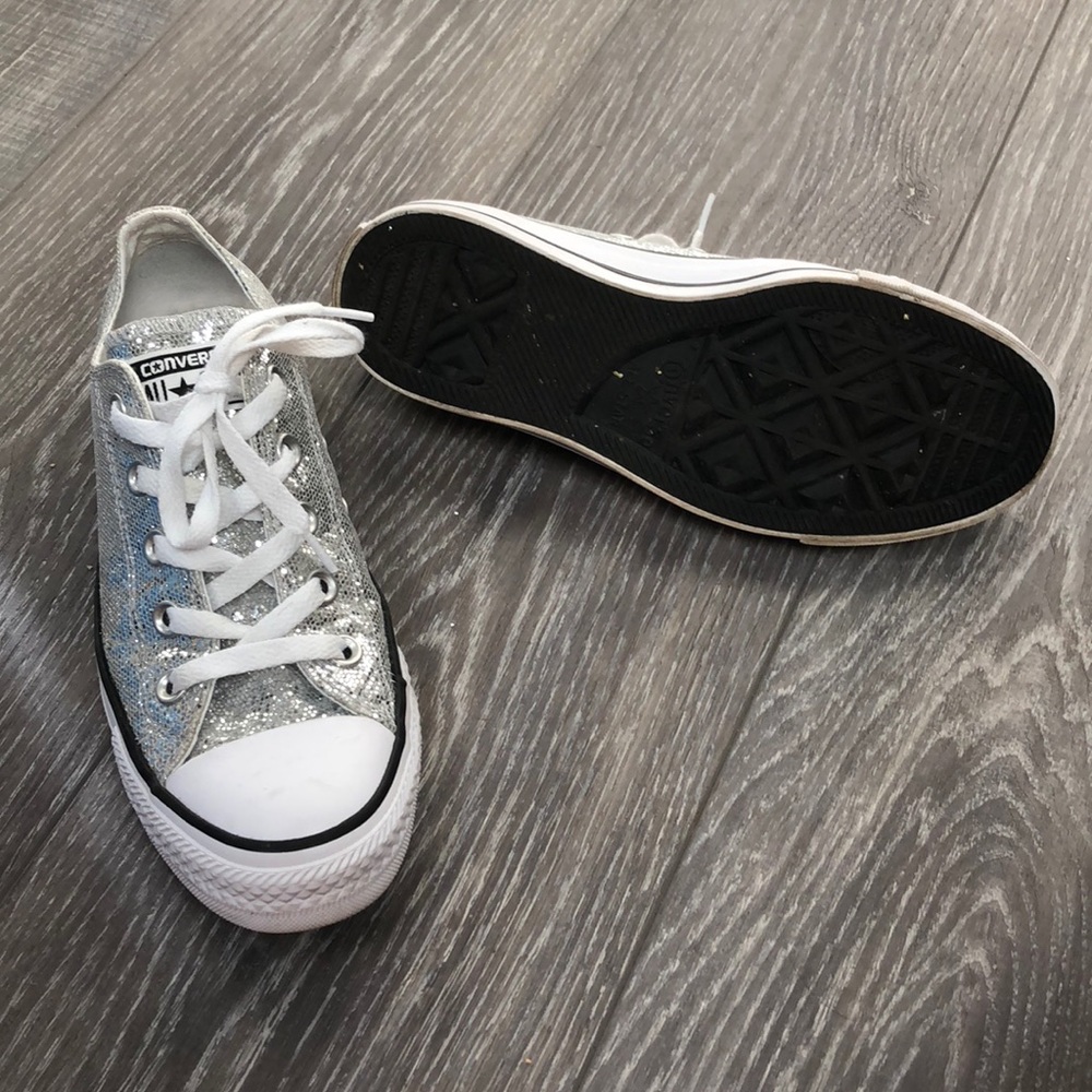 Silver Glitter Converse